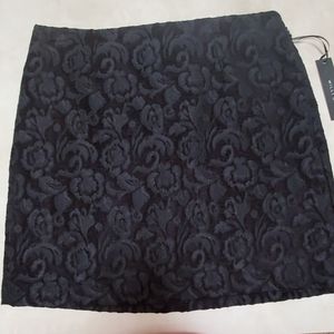 Patterned Black Mini Skirt